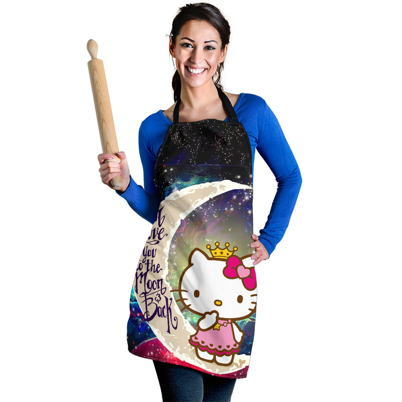 Hello Kitty Love You To The Moon Galaxy Custom Apron Best Gift For Anyone Who Loves Cooking