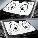 White Slight Surprised Cartoon Eyes Car Auto Sunshades Nearkii