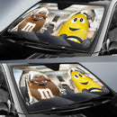 Funny M&M Chocolate Brown Yellow Driving Car Auto Sunshade Nearkii
