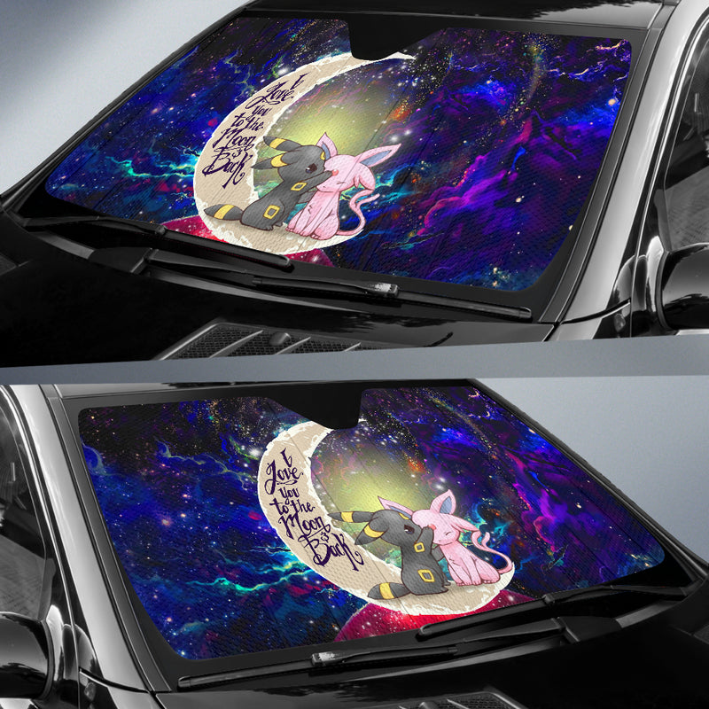 Pokemon Couple Espeon Umbreon Love You To The Moon Galaxy Car Auto Sunshades Nearkii