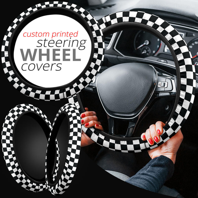 Caro Black White Fashion Premium Car Steering Wheel Cover Nearkii