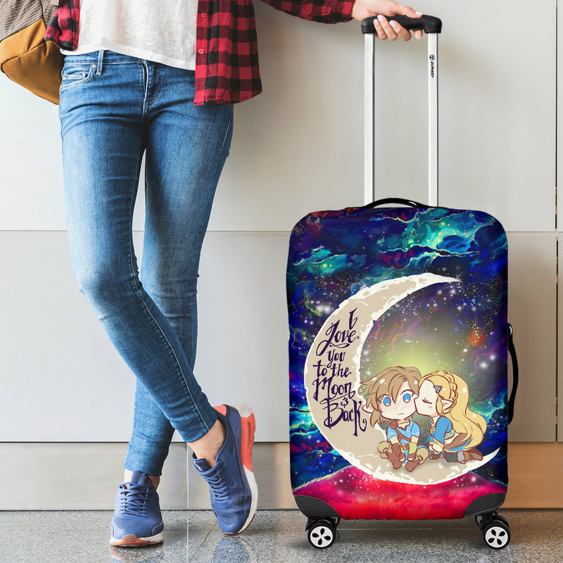 Legend Of Zelda Couple Chibi Couple Love You To The Moon Galaxy Luggage Cover Suitcase Protector Nearkii