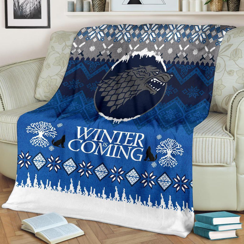 Game Of Thrones Winter Is Coming Ugly Christmas Custom Blanket Home Decor Nearkii