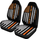 Best Orange Ribbon Us Flag Premium Custom Car Seat Covers Decor Protector Nearkii