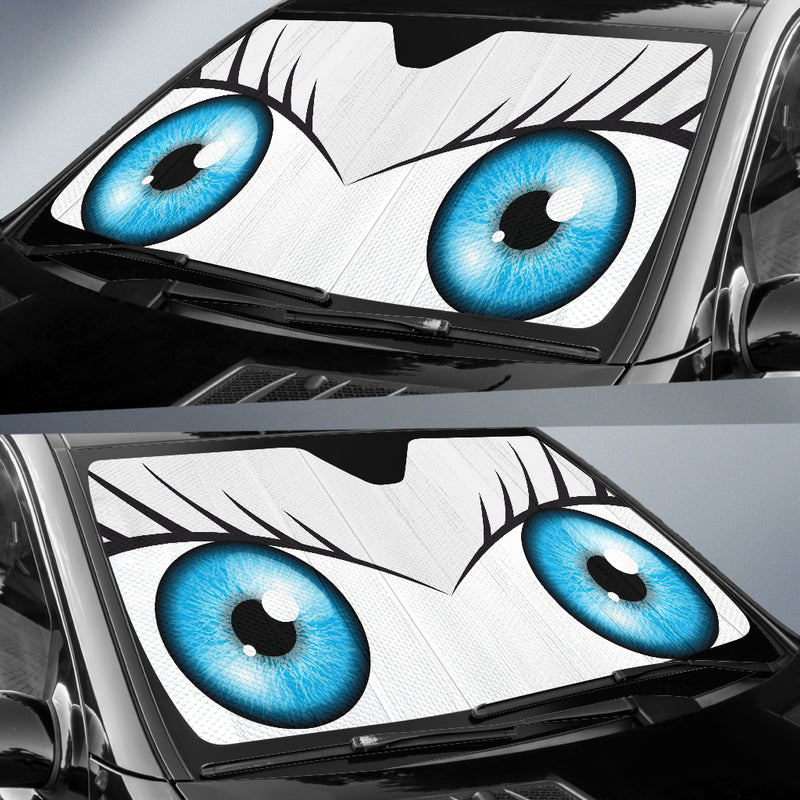 White Cute Eyes Cartoon Auto Sun Shades Nearkii