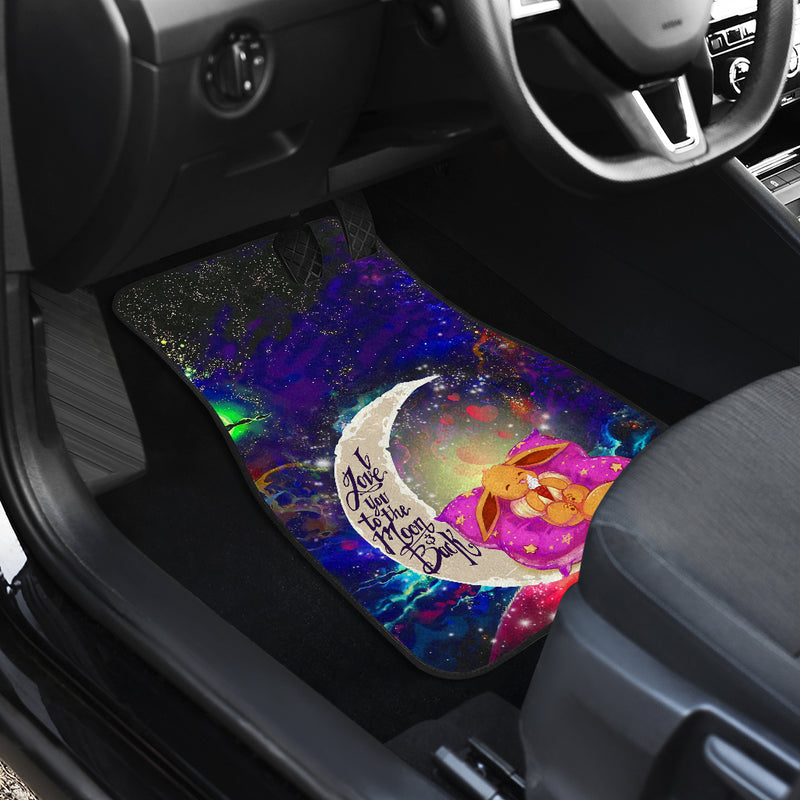 Cute Eevee Pokemon Sleep Night Love You To The Moon Galaxy Car Floor Mats Car Accessories Nearkii