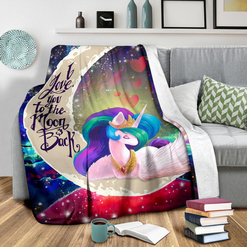 Beauty Unicorn Love You To The Moon Galaxy Blanket Nearkii