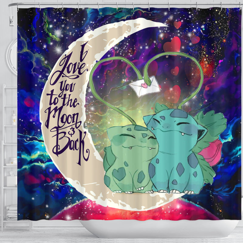 Bulbasaur Couple Pokemon Love You To The Moon Galaxy Shower Curtain Nearkii