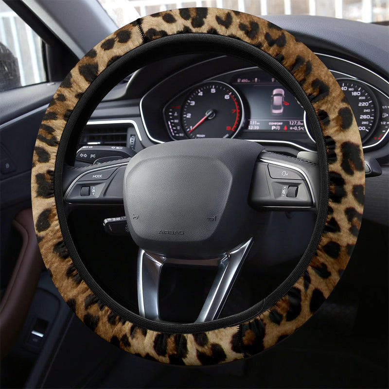 Leopard Brown Premium Car Steering Wheel Cover Nearkii