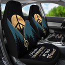 Darkness My Old Friend Hippie Moon Zipper Premium Custom Car Seat Covers Decor Protectors Nearkii
