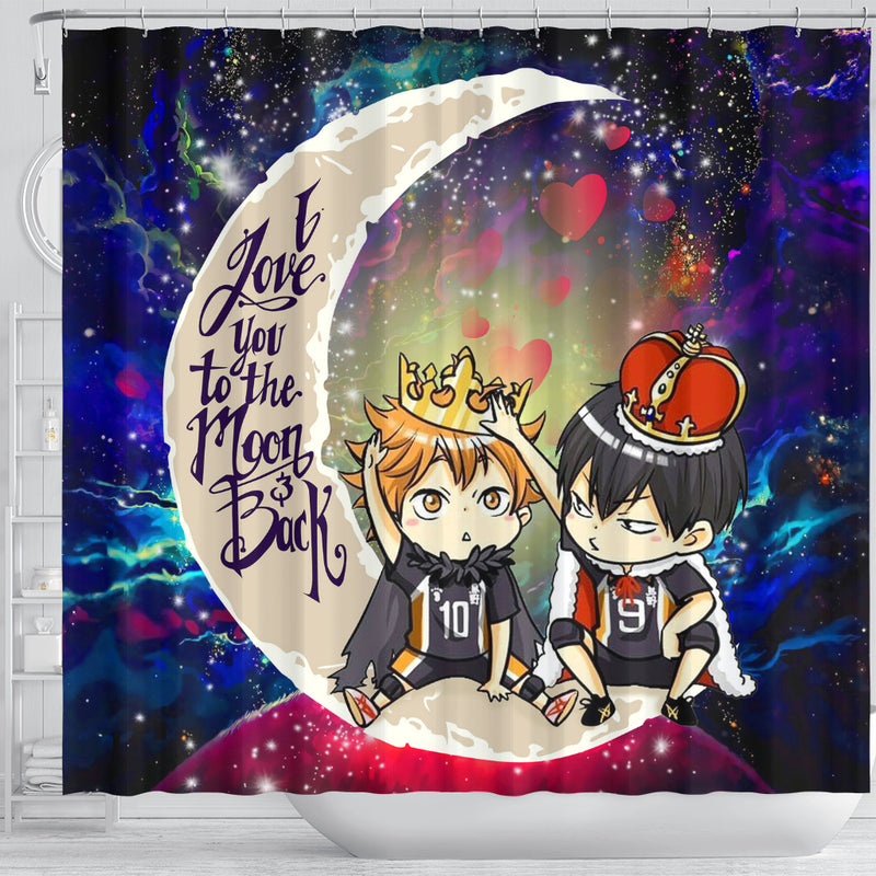 Hinata And Tobio Haikyuu Love You To The Moon Galaxy Shower Curtain Nearkii