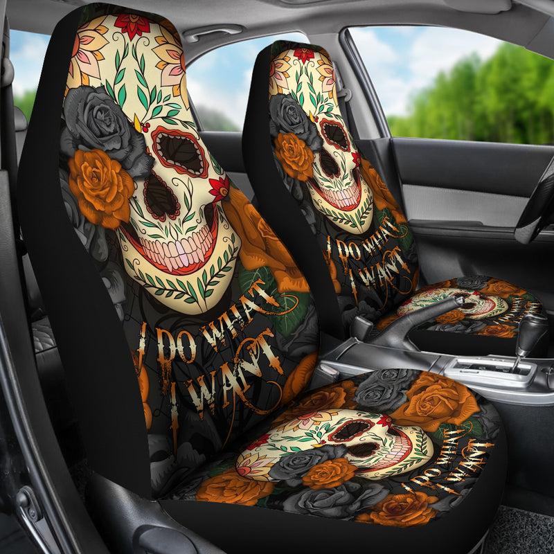 Skull Mandala I Do What I Want Car Seat Cover Nearkii