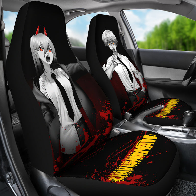 Chainsaw Man Denji X Power Premium Custom Car Seat Covers Decor Protectors Nearkii