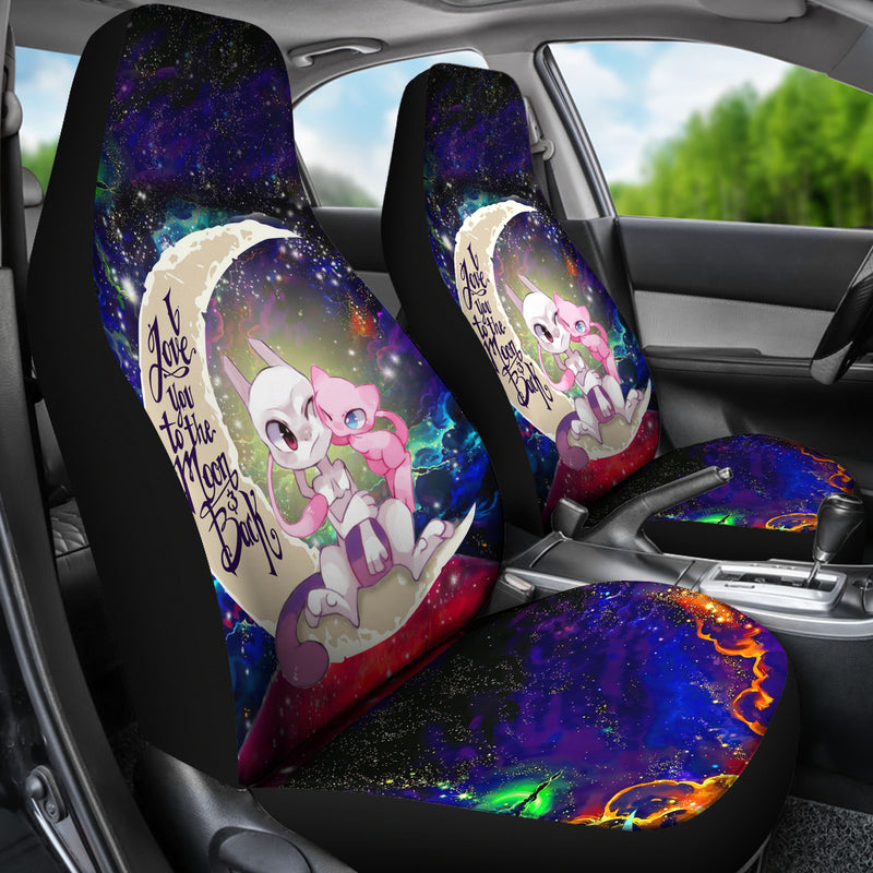 Pokemon Couple Mew Mewtwo Love You To The Moon Galaxy Car Seat Covers