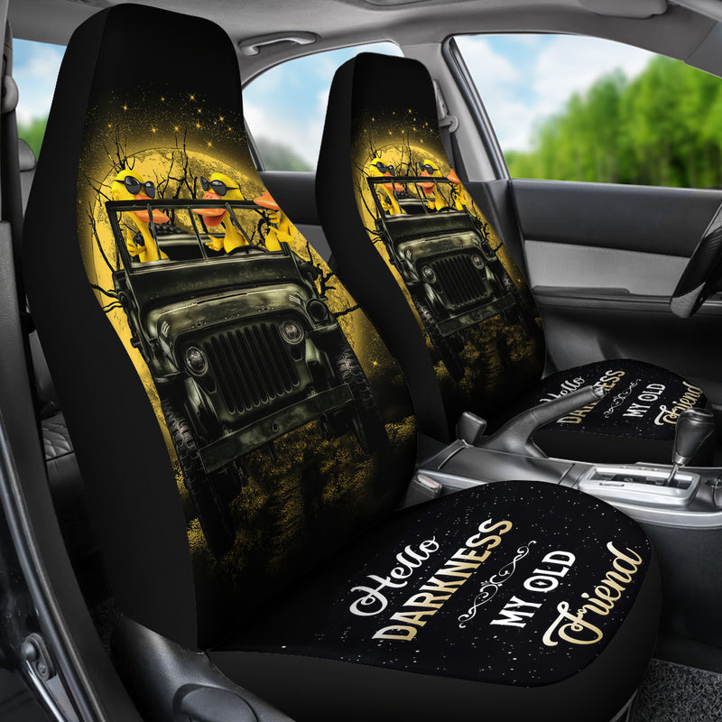 Funny Ducks Ride Jeep Funny Moonlight Halloween Premium Custom Car Seat Covers Decor Protectors Nearkii
