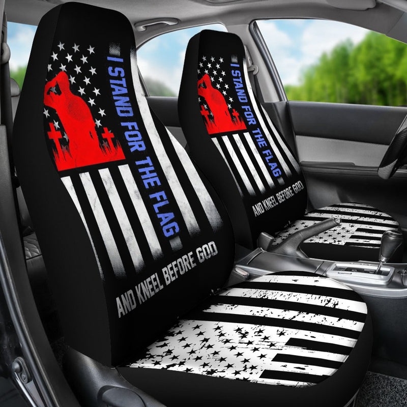 Best I Stand For The Flag And Kneel Before God Us Flag Premium Custom Car Seat Covers Decor Protector Nearkii