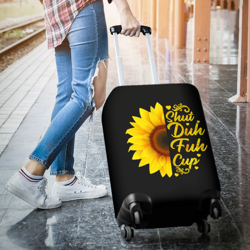 Sunflowers Shut Duh Fuh Up Luggage Cover Suitcase Protector Suitcase Protector Nearkii