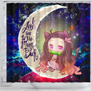 Nezuko Demon Slayer Love You To The Moon Galaxy Shower Curtain Nearkii