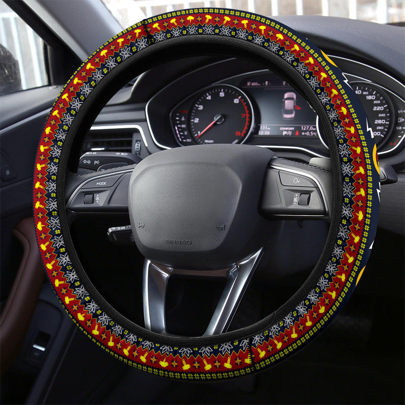 Thor Hammer Mjolnir Art Christmas Premium Custom Car Steering Wheel Cover Nearkii