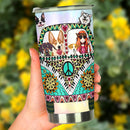Boho Hippie Van Dog Driving Personalized Tumbler Nearkii