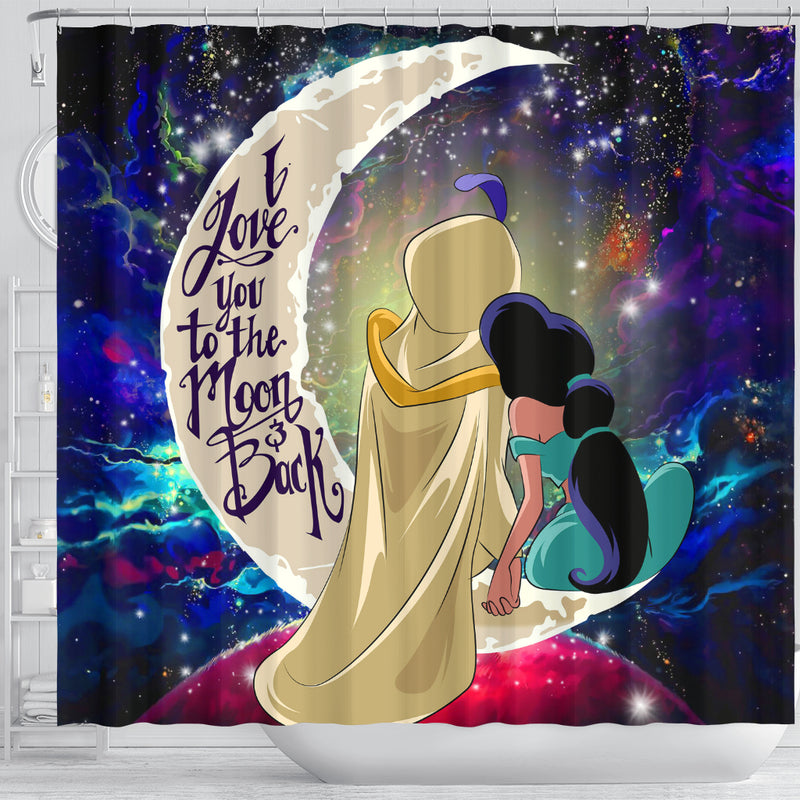 Aladdin Couple Love You To The Moon Galaxy Shower Curtain Nearkii