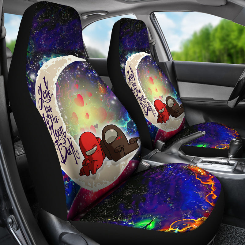 Among Us Couple Love You To The Moon Galaxy Car Seat Covers Nearkii