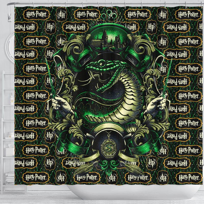Slytherin Harry Potter Shower Curtain Nearkii