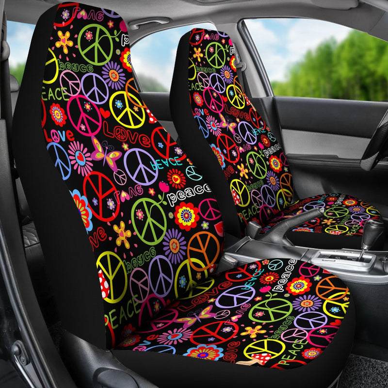 Best Hippie Wallpaper With Peace Symbol Premium Custom Car Seat Covers Decor Protector Nearkii