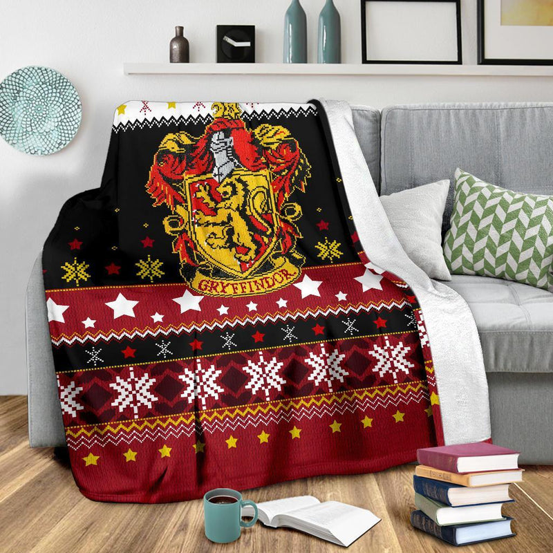 Gryffindor Art Ugly Christmas Custom Blanket Home Decor Nearkii