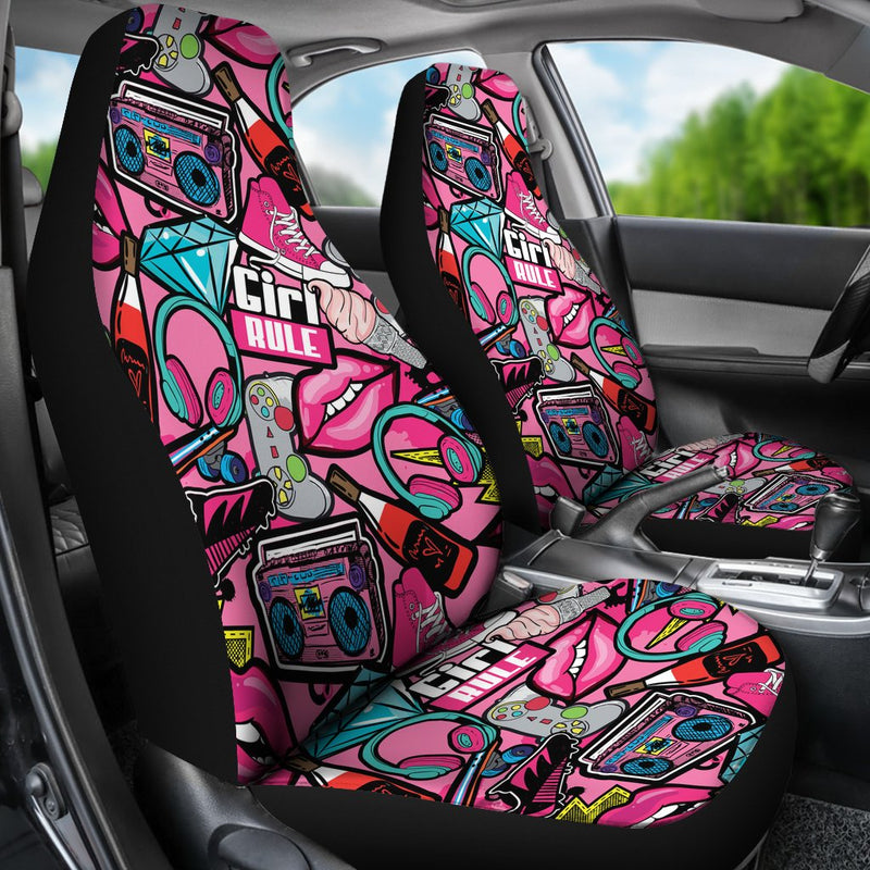 Best Pattern With Lips, Joystick, Headphones, Music Premium Custom Car Seat Covers Decor Protector Nearkii