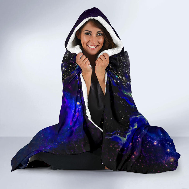 Demond Slayer Team Love You To The Moon Galaxy Economy Hooded Blanket Nearkii