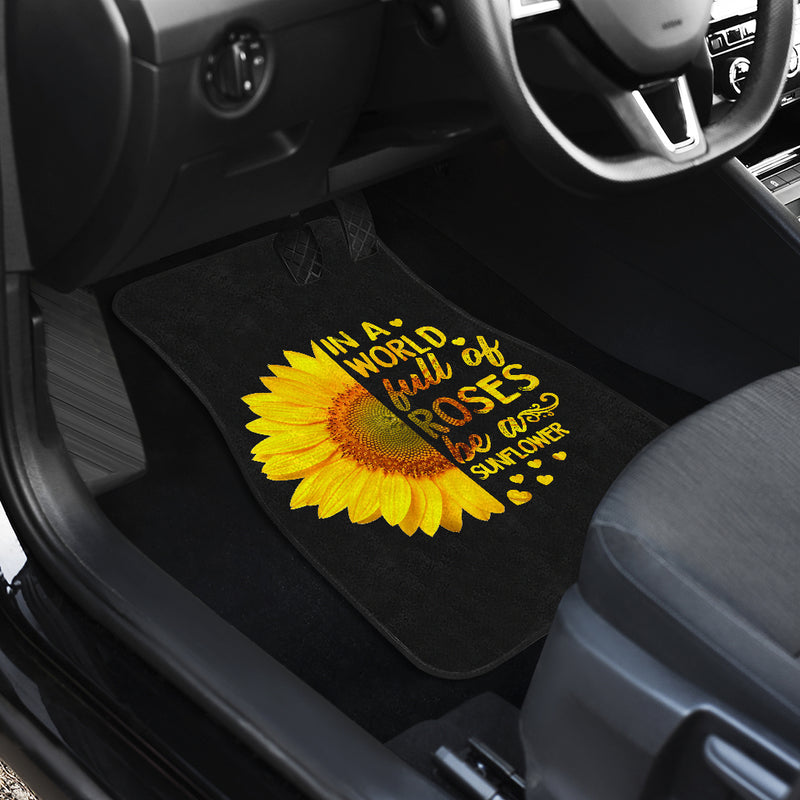 Sunflowers In A World Front And Back Car Mats (Set Of 4) Nearkii