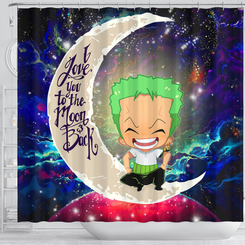 Zoro One Piece Love You To The Moon Galaxy Shower Curtain Nearkii