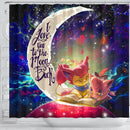 Skitty And Jigglypuff Pokemon Love You To The Moon Galaxy Shower Curtain Nearkii