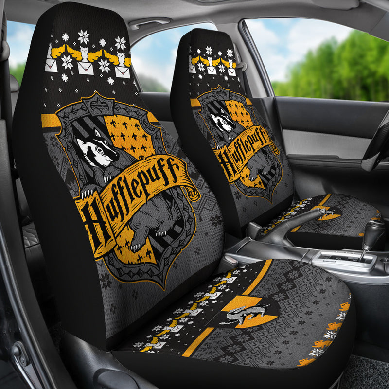 Christmas Harry Potter Hufflepuff Premium Custom Car Seat Covers Decor Protectors Nearkii