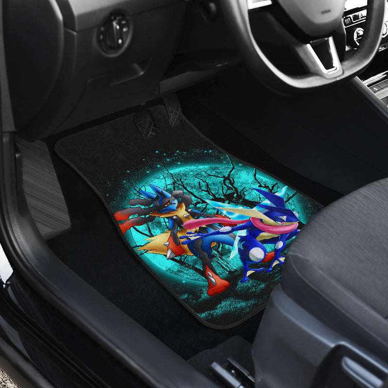 Greninja Satoshi And Mega Lucario Pokemon Moonlight Halloween Car Floor Mats Car Accessories