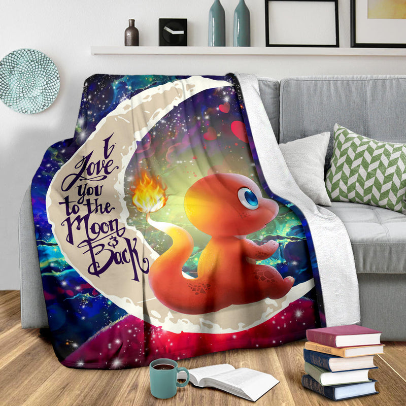 Cute Charmander Pokemon Love You To The Moon Galaxy Blanket Nearkii