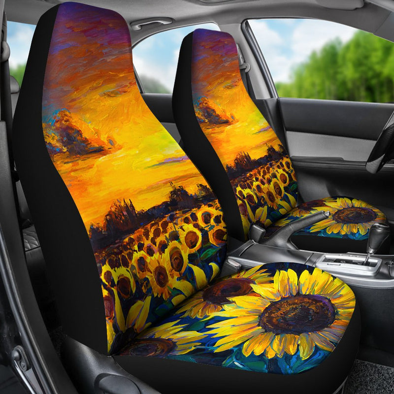 Best New Beautiful Sunflower Art Premium Custom Car Seat Covers Decor Protector Nearkii