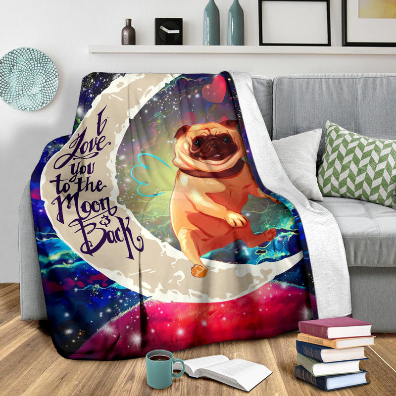 Cute Bull Dog Love You To The Moon Galaxy Blanket Nearkii