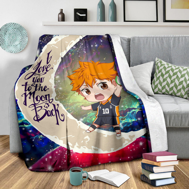 Hinata Haikyuu Love You To The Moon Galaxy Premium Blanket Nearkii