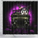 Kuromi Anime Funny Halloween Moonlight Shower Curtain Nearkii