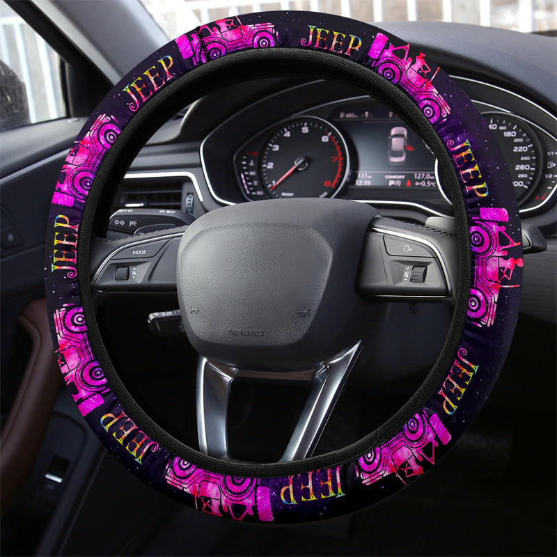 Pink Jeep Girl Galaxy Car Steering Wheel Cover Nearkii