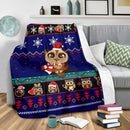 Owl Cute Blue Christmas Blanket Amazing Gift Idea Nearkii