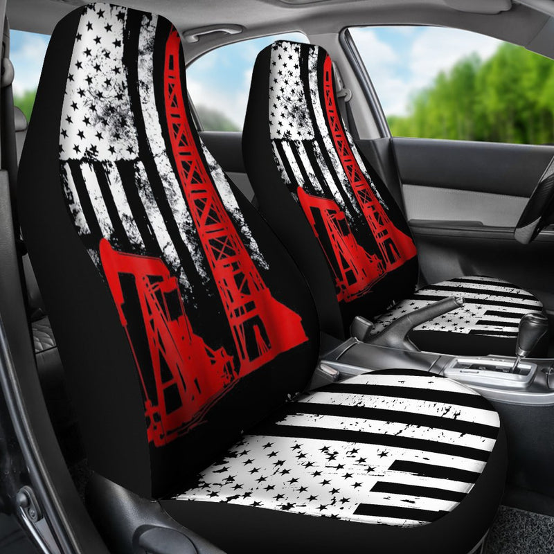 Best Us Flag Oil Rig Premium Custom Car Seat Covers Decor Protector Nearkii