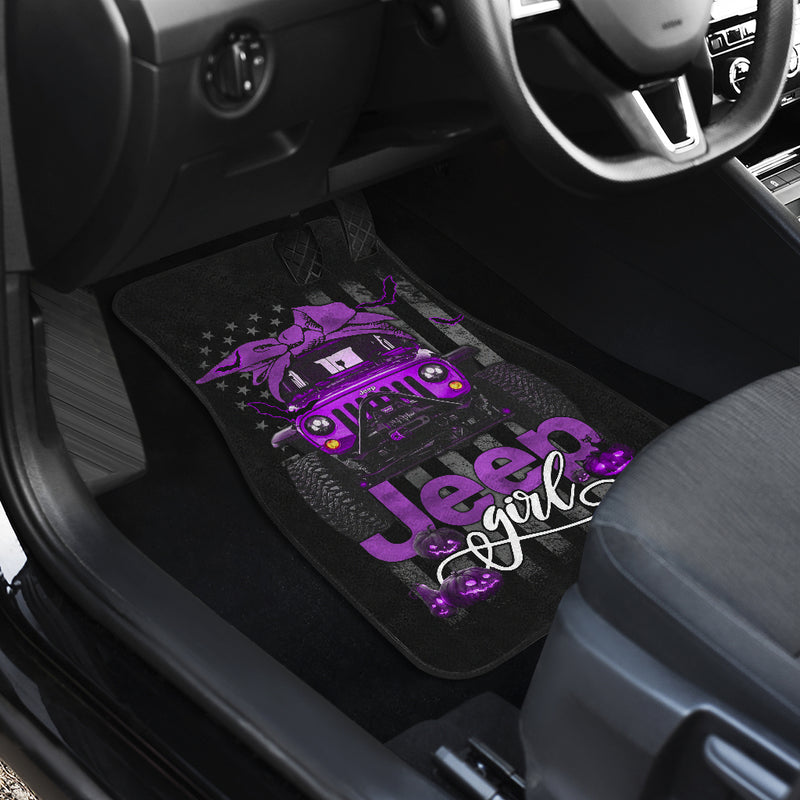 Halloween American Flag Purple Jeep Girl Car Floor Mats Car Accessories Nearkii