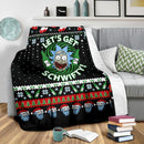 Rick And Morty Let's Get Schwifty Ugly Christmas Custom Blanket Home Decor Nearkii
