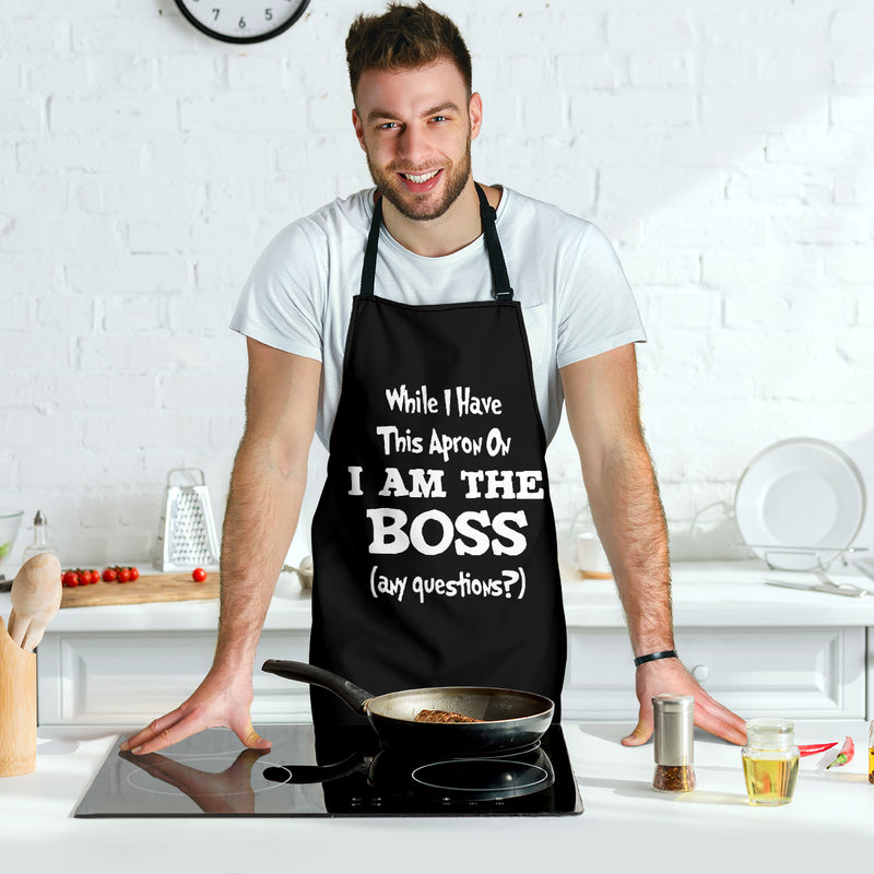 I Am The Boss Custom Apron Gift For Cooking Guys Nearkii