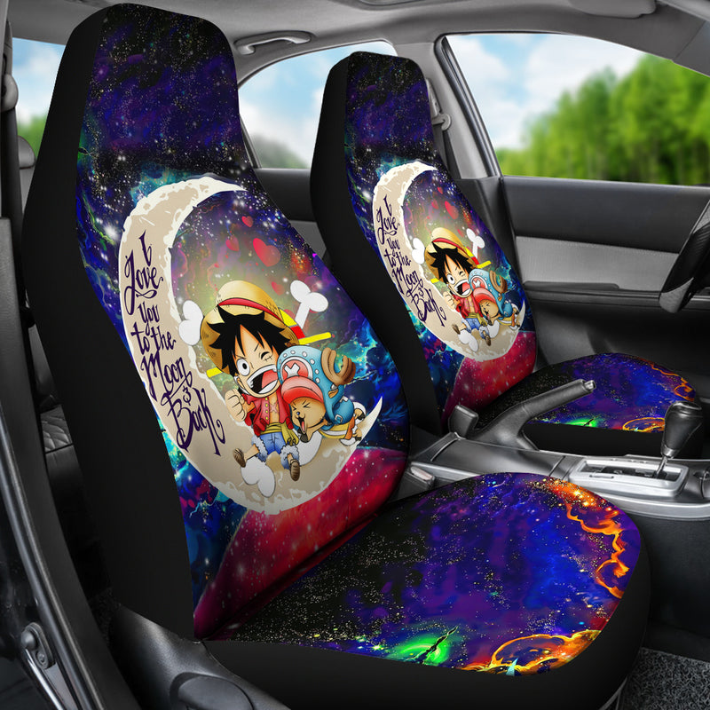 Chibi Luffy And Chopper One Piece Anime Love You To The Moon Galaxy Premium Custom Car Seat Covers Decor Protectors Nearkii