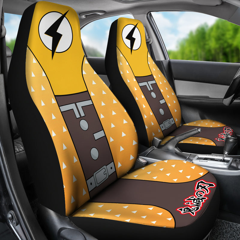 Demon Slayer Anime Zenitsu Premium Custom Car Seat Covers Decor Protectors Nearkii
