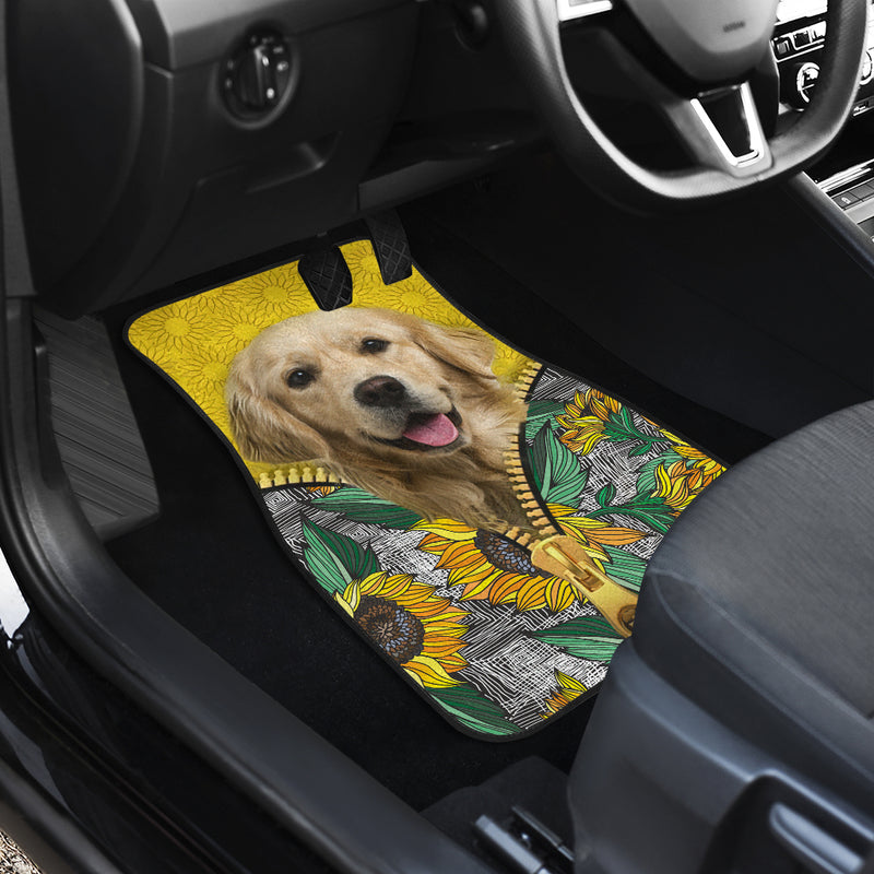 Fun Car Decor Golden Sunflower Car Floor Mats Car Accessories Nearkii